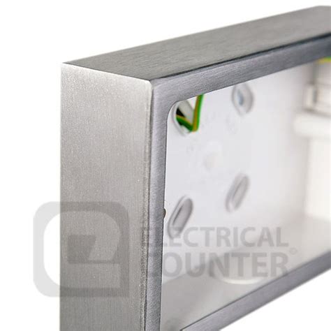 brushed steel socket back box|G&H 710SS Brushed Steel Single Surface Socket Back Box .